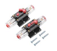 DMiotech 2 Pack 40A Circuit Breaker, 12-24V DC Automotive Inline Fuse Holders Inverter with Manual Reset Button & Screws for Marine Boat Audio System Overload Protection