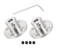 DMiotech 2 Pack 4mm Flange Coupling Connector Rigid Guide Shaft Support Coupler Shaft Coupling with M1.5 Hex Wrench and Screws for DIY RC Model Motors