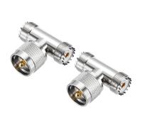DMiotech 2 Pack UHF Connectors T Shape UHF Male Coaxial Cable Connector Nickel-Plated for Home Wiring Antenna Coaxial Extension Wireless Devices