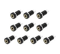 DMiotech 2 Pins Vertical Female 3.5mm Mono TS Jacks Plug Socket Black 10Pcs
