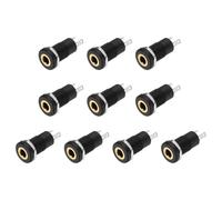 DMiotech 2 Pins Vertical Female 3.5mm Mono TS Jacks Plug Socket Black 10Pcs | PJ-392A-2P Audio Female Jacks Plug Socket Connector Tin-Plated Copper Terminal with Extended Thread for Audio Headphone