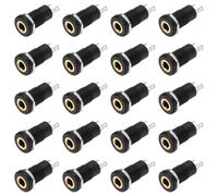 DMiotech 2 Pins Vertical Female 3.5mm Mono TS Jacks Plug Socket Black 20Pcs