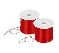 DMiotech 2 Rolls Elastic String for Bracelets, 1mm Stretch Bead Cord for Jewelry Making, Necklaces and Bracelet Making Red, 100m