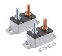 DMiotech 2 Set 12-24V 30A Circuit Breaker,Auto Resettable Stud Type Overload Protector Switch with Screws Mini Electrical Breakers Fuse Holder for Boat Rv Car Audio Speaker