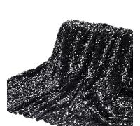 DMiotech 2 Yard Black Sequin Fabric Velvet Sparkly Iridescent Bling 4ft Width for DIY Sewing Tablecloth Backdrop Clothes Dress
