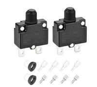 DMiotech 20A Thermal Circuit Breaker 125/250V AC 50V DC 1.8x1.1x0.6" Manual Reset Overload Protector with Quick Connect Terminal and Waterproof Cap for Overload Protection,2Pcs