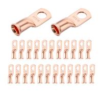 DMiotech 25 Pcs 4 AWG - 5/16" Copper Cable Lugs, Battery Cable Ends, Heavy Duty Copper Wire Lugs for Electrical Projects, Copper