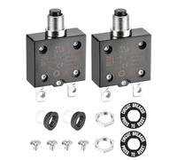 DMiotech 25A Thermal Circuit Breaker 125/250V AC 50V DC 50/60Hz Push Button Manual Reset Overload Protector Switch for Overload Protection Application,2 Pcs