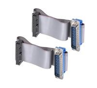 DMiotech 2Pack 26Pin 0.2m Long 2.54mm IDC Wire Flat Ribbon Cable DB25 Male to FC-26 Connector with Grey Color