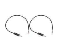 DMiotech 2PCS 3.5mm 1/8" Male Plug Jack Connector Audio Cable 2 Pole Mono Aux Cable Replacement Repair Bare for Headphone Headset Earphone 0.3M/1Ft Black