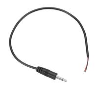 DMiotech 3.5mm 1/8" Male Plug Jack Connector Audio Cable 2 Pole Mono Aux Cable Replacement Repair Bare for Headphone Headset Earphone 0.3M/1Ft Black