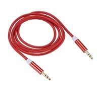DMiotech 3.5mm 1/8" Male TRS to 6.35mm 1/4" Male TRS Audio Cable 3 Pole Aluminum Alloy Housing Braided Aux Cable for Phone Car Speaker 3.3Ft/1M Red