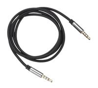 DMiotech 3.5mm 1/8" Male TRS to 6.35mm 1/4" Male TRS Audio Cable 4 Pole Aluminum Alloy Housing Braided Aux Cable for Phone Car Speaker 3.3Ft/1M Silver