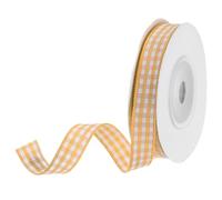 DMiotech 3/8 Inch 10 Yards Gingham Ribbon, Checkered Ribbon Plaid Ribbon for Gift Wrapping Decoration Art Craft DIY, Burnt Yellow