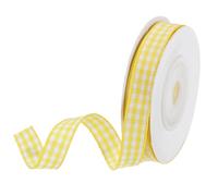 DMiotech 3/8 Inch 10 Yards Gingham Ribbon, Checkered Ribbon Plaid Ribbon for Gift Wrapping Decoration Art Craft DIY, Bright Yellow