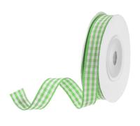 DMiotech 3/8 Inch 10 Yards Gingham Ribbon, Checkered Ribbon Plaid Ribbon for Gift Wrapping Decoration Art Craft DIY, Fluorescent Green