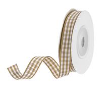 DMiotech 3/8 Inch 10 Yards Gingham Ribbon, Checkered Ribbon Plaid Ribbon for Gift Wrapping Decoration Art Craft DIY, Light Yellow and White