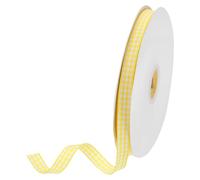 DMiotech 3/8 Inch 50 Yards Gingham Ribbon, Checkered Ribbon Plaid Ribbon for Gift Wrapping Decoration Art Craft DIY, Yellow and White