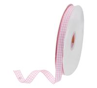 DMiotech 3/8 Inch 50 Yards Gingham Ribbon, Checkered Ribbon Plaid Ribbon for Gift Wrapping Decoration Art Craft DIY, Pink and White