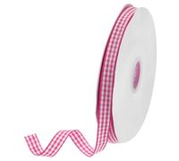 DMiotech 3/8 Inch 50 Yards Gingham Ribbon, Checkered Ribbon Plaid Ribbon for Gift Wrapping Decoration Art Craft DIY, Rose Pink