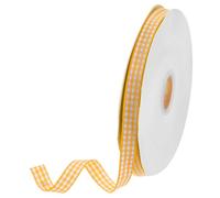 DMiotech 3/8 Inch 50 Yards Gingham Ribbon, Checkered Ribbon Plaid Ribbon for Gift Wrapping Decoration Art Craft DIY, Medium Yellow