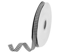 DMiotech 3/8 Inch 50 Yards Gingham Ribbon, Checkered Ribbon Plaid Ribbon for Gift Wrapping Decoration Art Craft DIY, Black and White