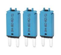 DMiotech 3 Pack 28V DC 15A Blue ATC/ATO Manual Narrow Mini Resettable Fuse for Automotive Circuit Breaker Reset Fuses Low Profile Blade Fuses for Car Truck SUV Marine Boat Motorcycle