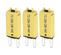 DMiotech 3 Pack 28V DC 20A Yellow ATC/ATO Manual Narrow Mini Resettable Fuse for Automotive Circuit Breaker Reset Fuses Low Profile Blade Fuses for Car Truck SUV Marine Boat Motorcycle