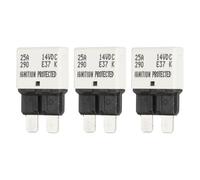 DMiotech 3 Pack Automatic Mini Reset Fuse, 14V DC 25A ATC/ATO Auto Circuit Breaker Reset Fuses Low Profile Blade Fuses for Car Truck SUV Marine Boat Motorcycle, White