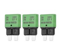 DMiotech 3 Pack Automatic Mini Reset Fuse, 14V DC 30A ATC/ATO Auto Circuit Breaker Reset Fuses Low Profile Blade Fuses for Car Truck SUV Marine Boat Motorcycle, Green