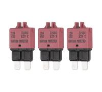 DMiotech 3 Pack Manual Mini Reset Fuse, 32V DC 10A ATC/ATO Auto Circuit Breaker Reset Fuses Low Profile Blade Fuses for Car Truck SUV Marine Boat Motorcycle, Red