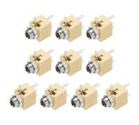 DMiotech 3 Pins Vertical Female 3.5mm Mono TS Jacks Plug Socket Beige 10Pcs | PJ-301M Audio Female Jacks Plug Socket Connector Tin-Plated Copper Terminals with Round Nut for Audio Headphone Radio