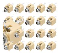 DMiotech 3 Pins Vertical Female 3.5mm Mono TS Jacks Plug Socket Beige 20Pcs | PJ-301M Audio Female Jacks Plug Socket Connector Tin-Plated Copper Terminals with Hex Nut for Audio Headphone Radio