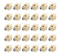 DMiotech 3 Pins Vertical Female 3.5mm Mono TS Jacks Plug Socket Beige 30Pcs | PJ-301M Audio Female Jacks Plug Socket Connector Tin-Plated Copper Terminals with Round Nut for Audio Headphone Radio