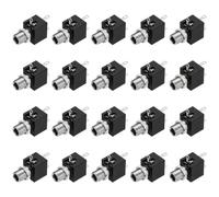 DMiotech 3 Pins Vertical Female 3.5mm Mono TS Jacks Plug Socket Black 20Pcs