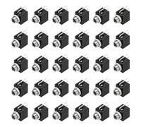 DMiotech 3 Pins Vertical Female 3.5mm Mono TS Jacks Plug Socket Black 30Pcs