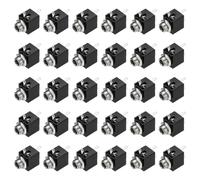 DMiotech 3 Pins Vertical Female 3.5mm Mono TS Jacks Plug Socket Black 30Pcs | PJ-301M Audio Female Jacks Plug Socket Connector Tin-Plated Copper Terminals with Hex Nut for Audio Headphone Radio