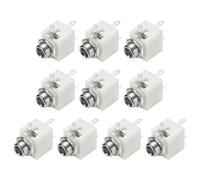 DMiotech 3 Pins Vertical Female 3.5mm Mono TS Jacks Plug Socket White 10Pcs | PJ-301M Audio Female Jacks Plug Socket Connector Tin-Plated Copper Terminals with Hex Nut for Audio Headphone Radio
