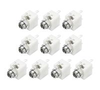 DMiotech 3 Pins Vertical Female 3.5mm Mono TS Jacks Plug Socket White 10Pcs | PJ-301M Audio Female Jacks Plug Socket Connector Tin-Plated Copper Terminals with Round Nut for Audio Headphone Radio