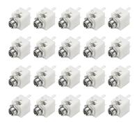 DMiotech 3 Pins Vertical Female 3.5mm Mono TS Jacks Plug Socket White 20Pcs