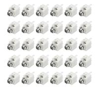 DMiotech 3 Pins Vertical Female 3.5mm Mono TS Jacks Plug Socket White 30Pcs