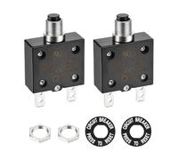 DMiotech 30A Thermal Circuit Breaker 125/250V AC 50V DC 50/60Hz Push Button Manual Reset Overload Protector Switch for Overload Protection Application,2 Pcs
