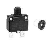 DMiotech 3A Thermal Circuit Breaker 125/250V AC 50V DC 50/60Hz 1.8x1.1x0.6" Push Button Manual Reset Overload Protector with Waterproof Button Cap for Overload Protection Application