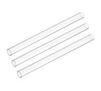 DMiotech 3pcs 6" Clear Rigid Plastic Pipe 6mm(1/4") x 8mm(5/16") Polycarbonate Tubing Round Tube for Lighting Water Plumbing, 150mm