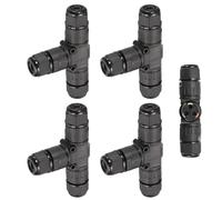 DMiotech 4 Pcs Waterproof Junction Box Electrical Cable Connector 3 Pin T Type Outdoor Wire Connectors Wire Range(5-9mm) for Tunnel Lights, Underwater Lights, Garden Lights