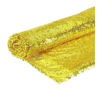 DMiotech 4 Yard Yellow Sequin Fabric Sparkly Iridescent Bling Mesh 5ft Width for DIY Sewing Tablecloth Backdrop Clothes Dress