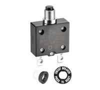 DMiotech 40A Thermal Circuit Breaker 125/250V AC 50V DC 50/60Hz 1.3x0.6x1.9" Push Button Manual Reset Overload Protector with Waterproof Button Cap for Overload Protection Application