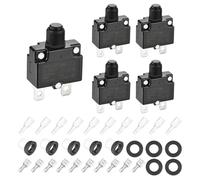 DMiotech 4A Thermal Circuit Breaker 125/250V AC 50V DC 1.8x1.1x0.6" Manual Reset Overload Protector with Quick Connect Terminal and Waterproof Cap for Overload Protection,5Pcs