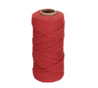 DMiotech 4mm x 80M (87 Yard) Red Natural Cotton Macrame Rope, Wall Hanging Handmade Single Strand Macrame Cord for Plant Hangers, Gift Wrapping Wedding