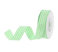 DMiotech 5/8 Inch 10 Yards Gingham Ribbon, Checkered Ribbon Plaid Ribbon for Gift Wrapping Decoration Art Craft DIY, Grass Green